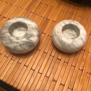Tea light heavy marble candle holders